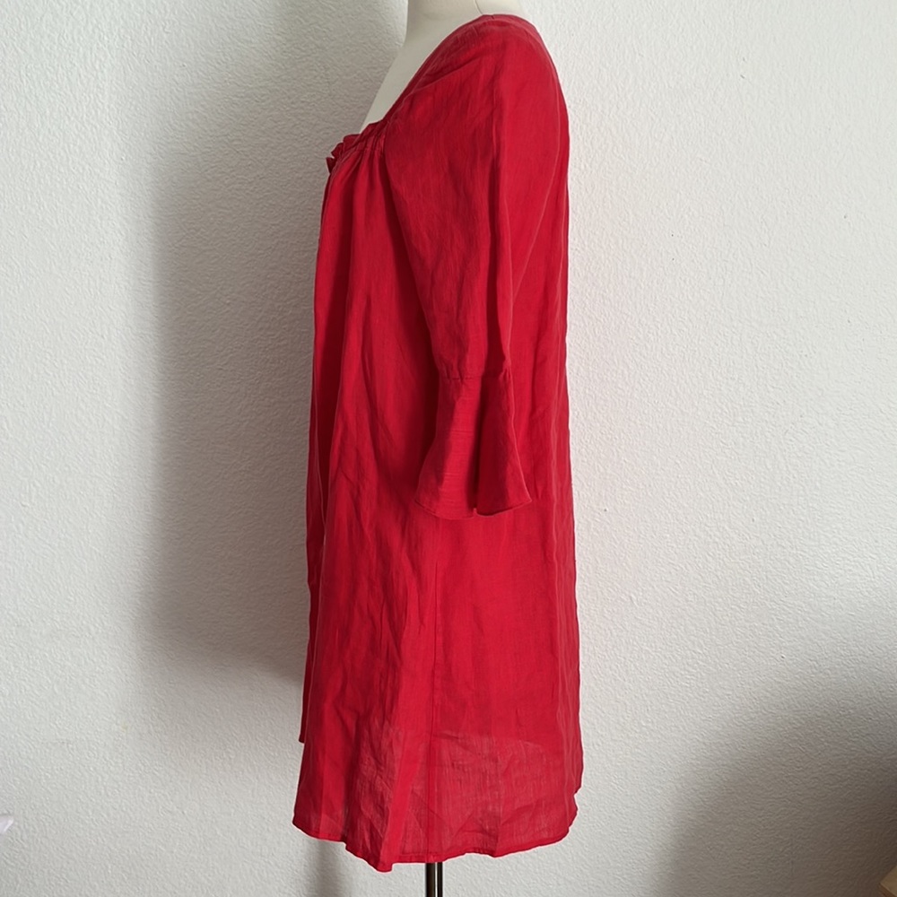 Sleeper Red Button-Front Mini Dress - Picture 10 of 16